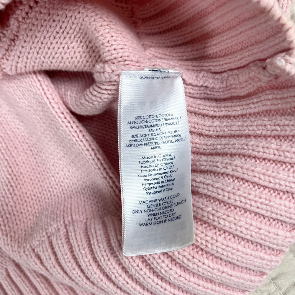 Coquette Chaps Sweater Off Shoulder Cable Knit Preppy Academia Layering Size L - Picture 9 of 9